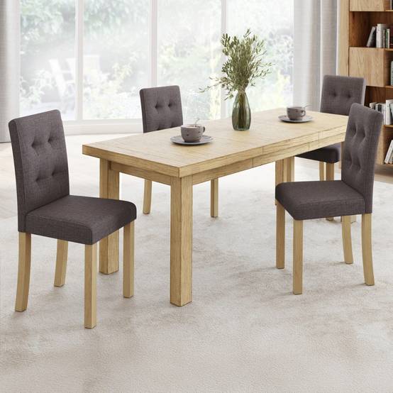 Lot de 4 chaises POLGA capitonnées gris anthracite pour salle à manger - Image 1