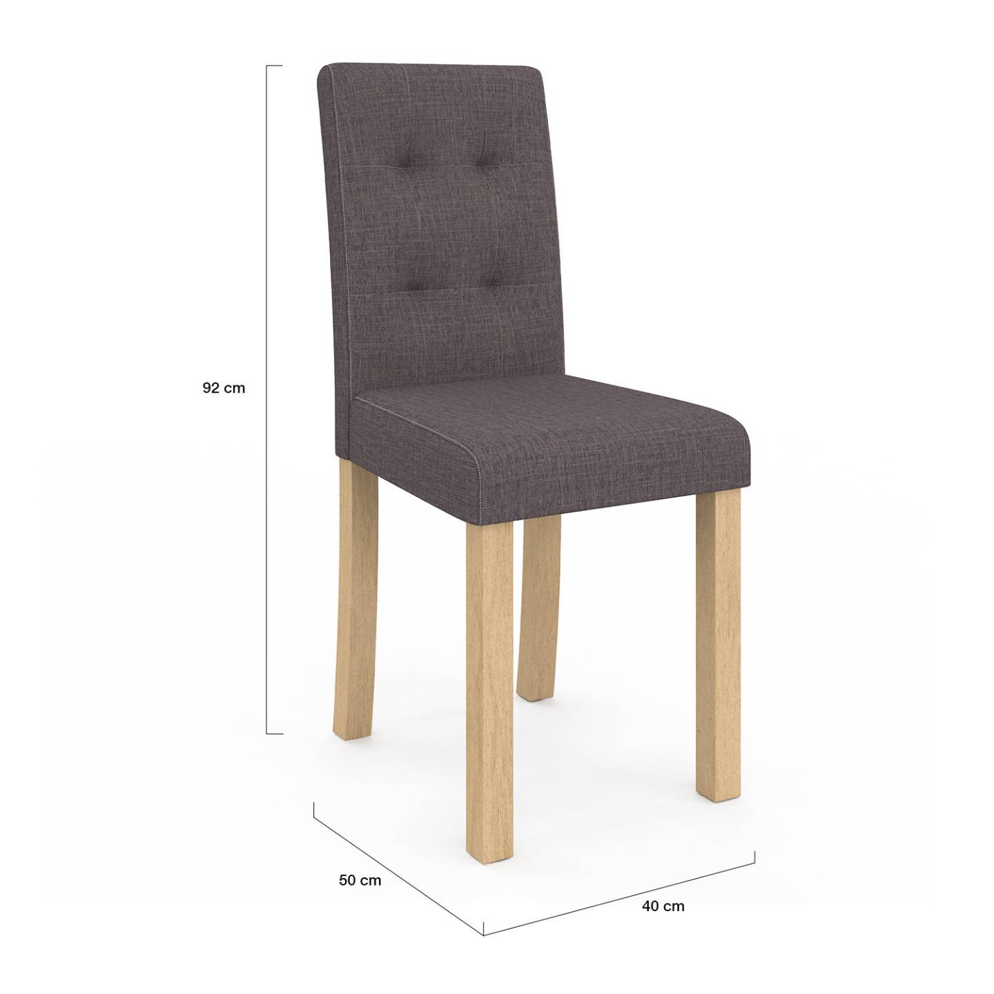 Lot de 4 chaises POLGA capitonnées gris anthracite pour salle à manger - Image 5