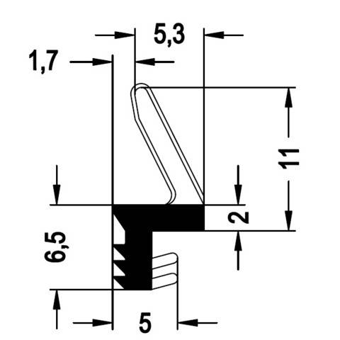 Joint sur dormant noir 606752 REHAU Larg.4.5 mm - Rouleau 75m - 606752NOIR - Image 1