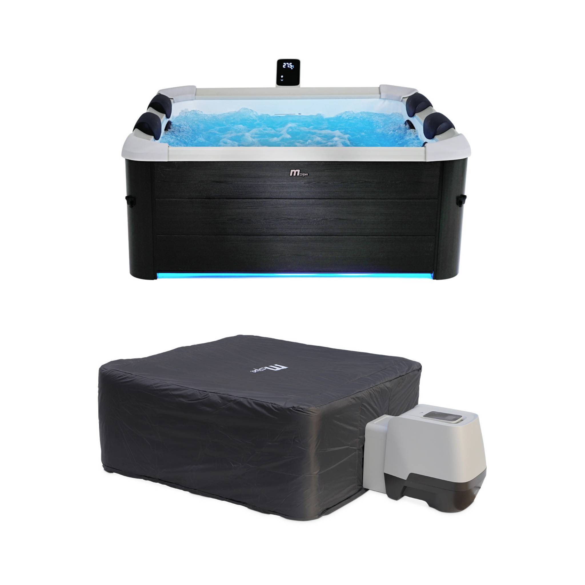 sweeek - Spa rigide 6 places gris avec 4 coussins, bâche, housse thermique et système d’hydromassage – MSpa - Image 1