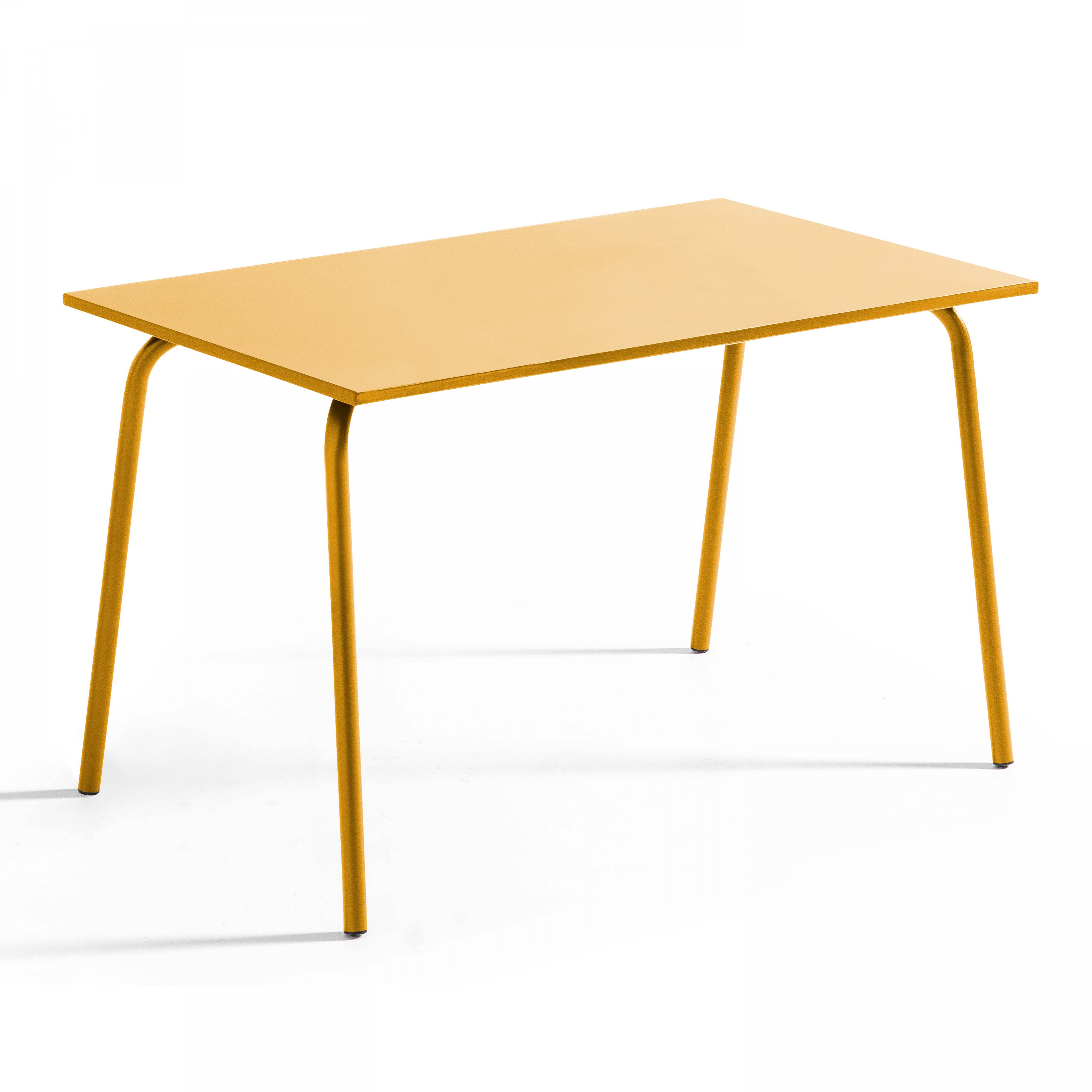 Oviala - Ensemble table de jardin en métal et 4 chaises jaune Palavas - Oviala - Image 4