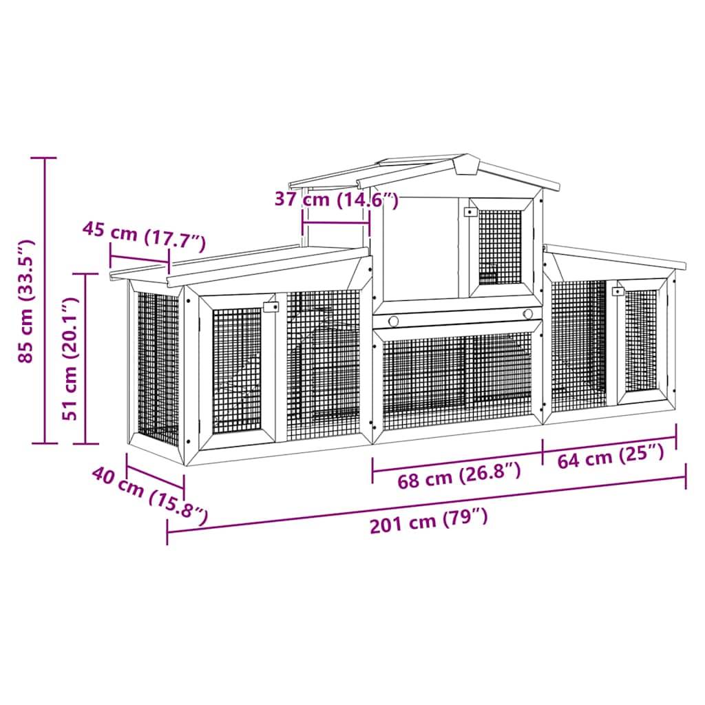 Très grand clapier bois XXL 201cm double enclos et abri pour lapin – ComfortXL Outdoor Living - Image 8