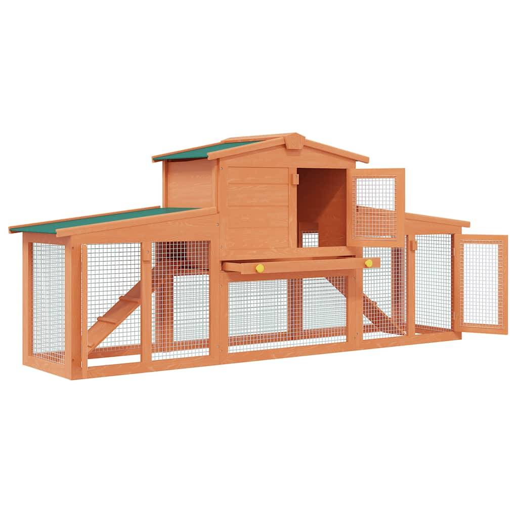 Très grand clapier bois XXL 201cm double enclos et abri pour lapin – ComfortXL Outdoor Living - Image 4