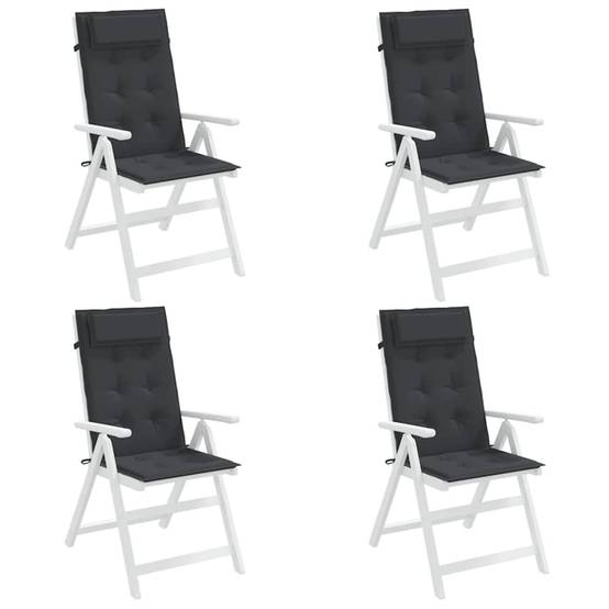 PANGIVO - Lot de 4 coussins de chaise à dossier haut tissu Oxford noir 120 x 50 x 3 cm - PANGIVO - Image 4