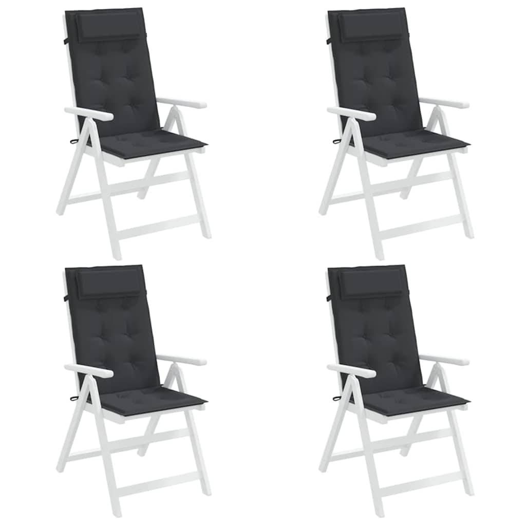 PANGIVO - Lot de 4 coussins de chaise à dossier haut tissu Oxford noir 120 x 50 x 3 cm - PANGIVO - Image 4