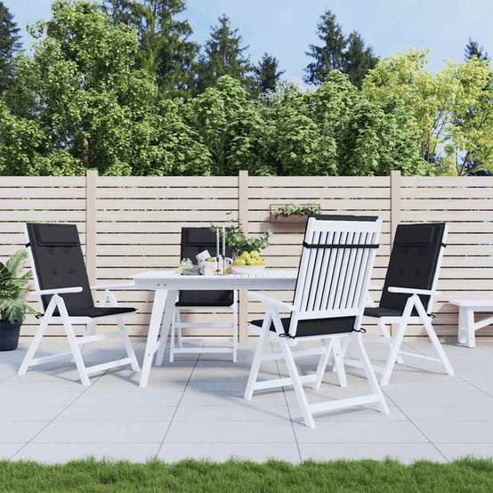 PANGIVO - Lot de 4 coussins de chaise à dossier haut tissu Oxford noir 120 x 50 x 3 cm - PANGIVO - Image 1
