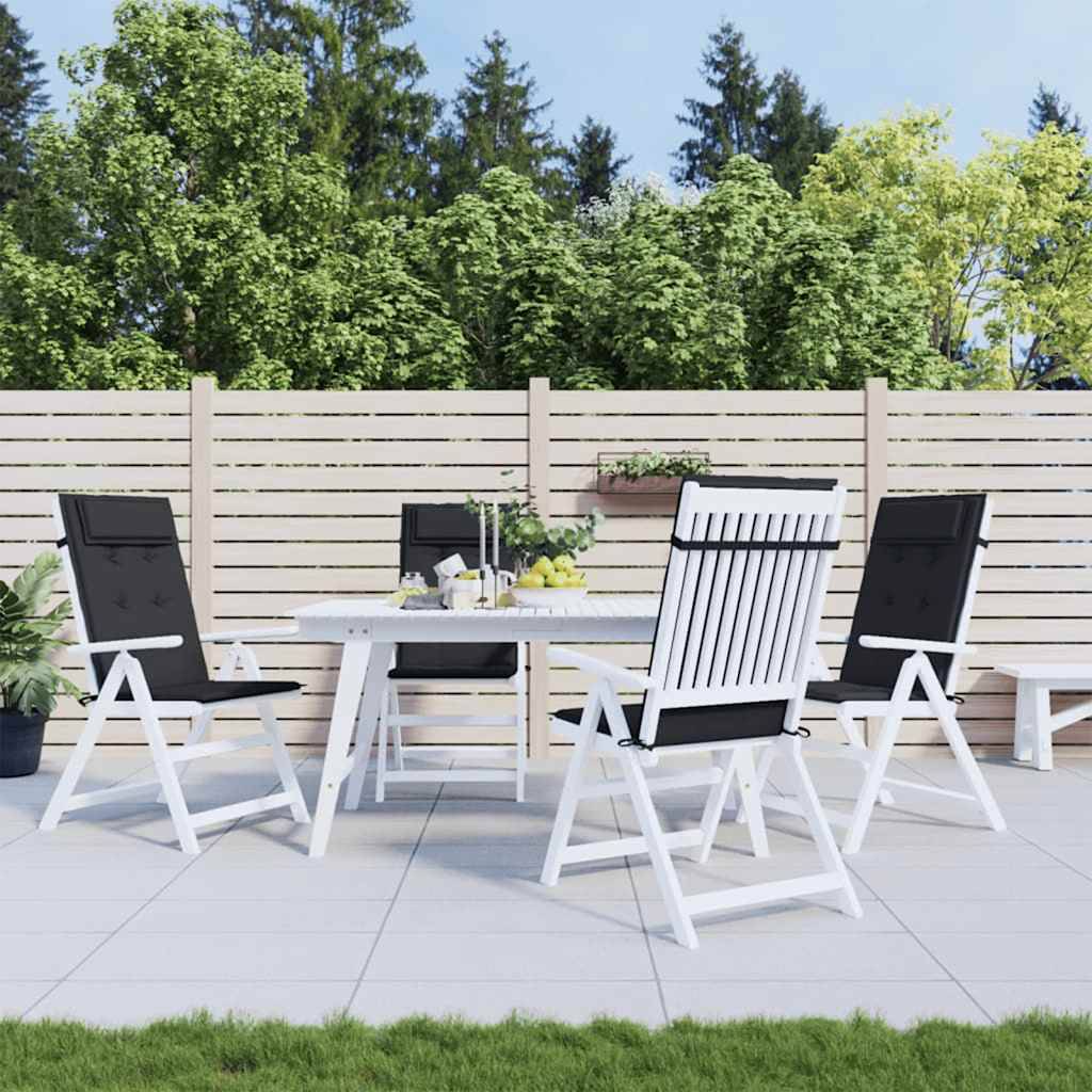 PANGIVO - Lot de 4 coussins de chaise à dossier haut tissu Oxford noir 120 x 50 x 3 cm - PANGIVO - Image 1