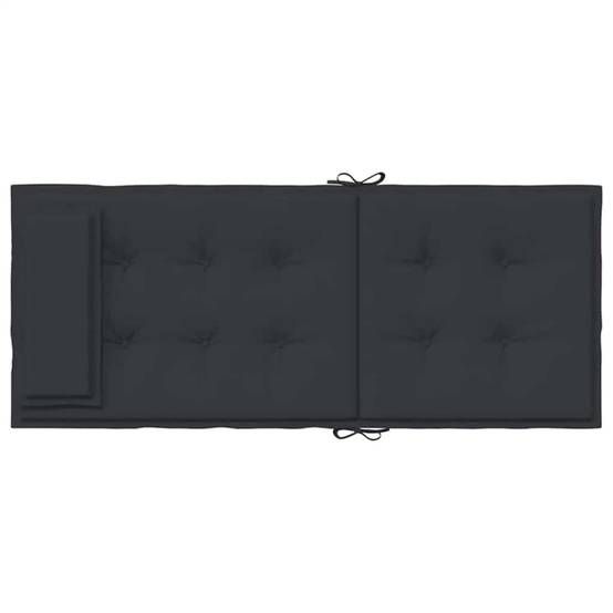 PANGIVO - Lot de 4 coussins de chaise à dossier haut tissu Oxford noir 120 x 50 x 3 cm - PANGIVO - Image 7