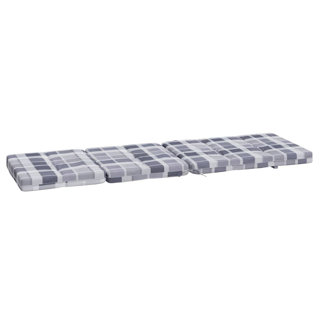 Coussin Bain de soleil | Coussins de chaise longue lot de 2 gris motif à carreaux Maison Chic - Image 6
