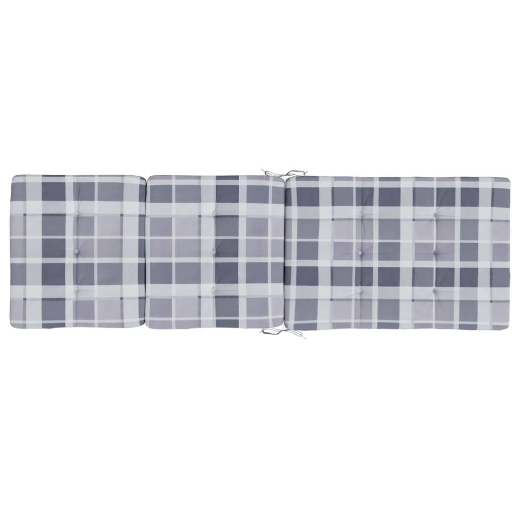 Coussin Bain de soleil | Coussins de chaise longue lot de 2 gris motif à carreaux Maison Chic - Image 5