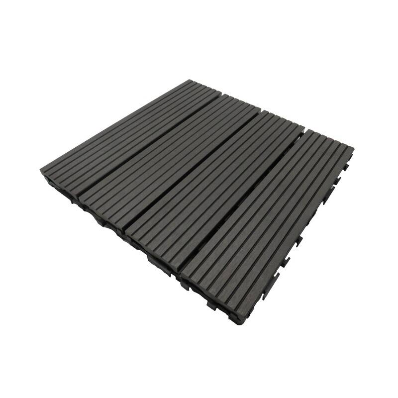 Pack dalle de terrasse 1m² bois composite modular (11 pièces 30 x 30 cm) - Coloris - Gris carbone, Largeur - 30 cm, Longueur - 30 cm - Image 2