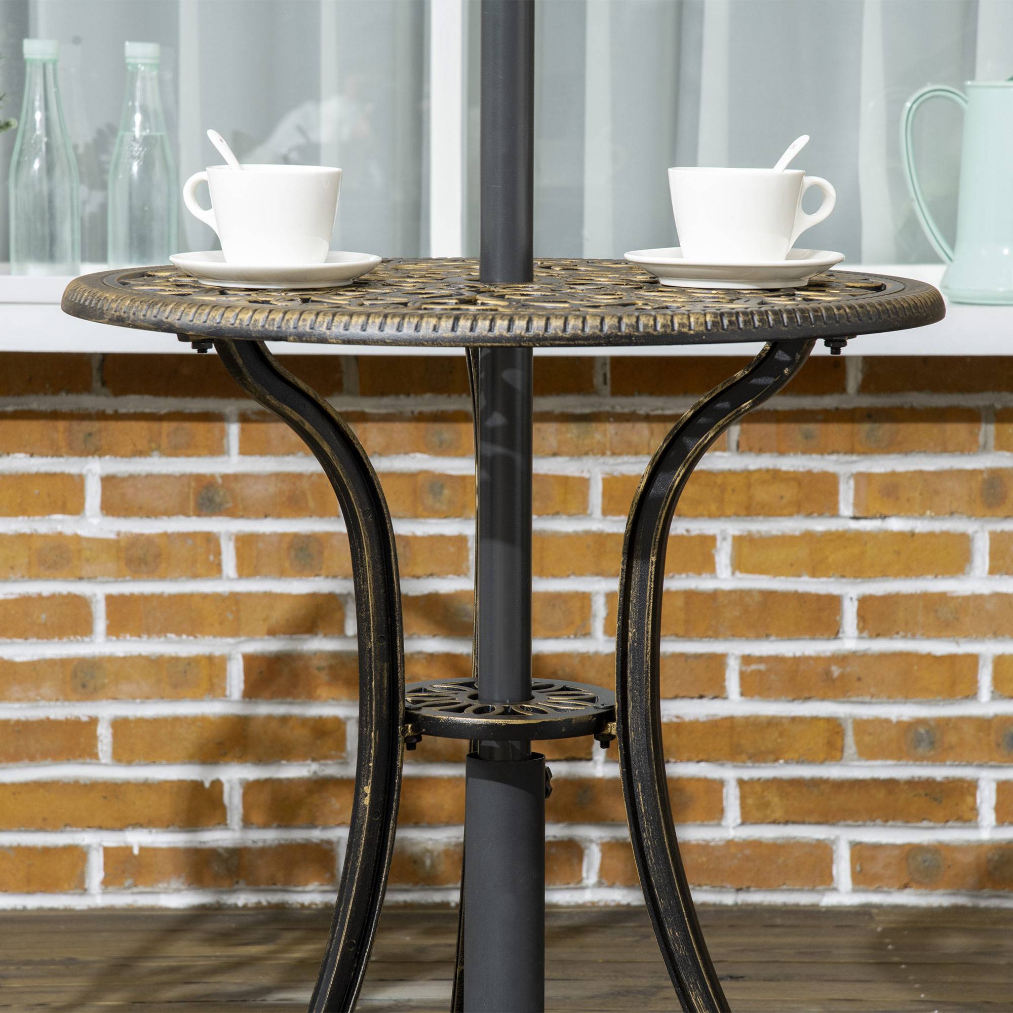 Outsunny - Ensemble bistrot de jardin 2 personnes 3 pièces aluminium aspect fer forgé - Outsunny - Image 7