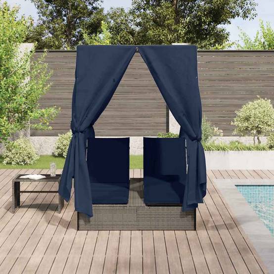 Vidaxl - Transat double Noir polyrotin vidaXL 3376134 - Image 4