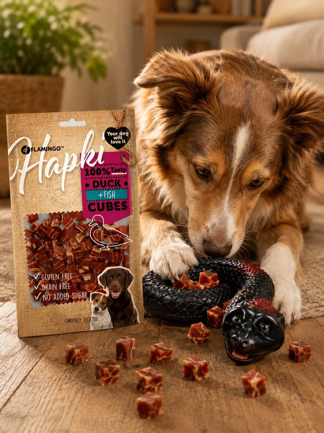 Friandises chien canard & cabillaud petits blocs 85g - Image 4
