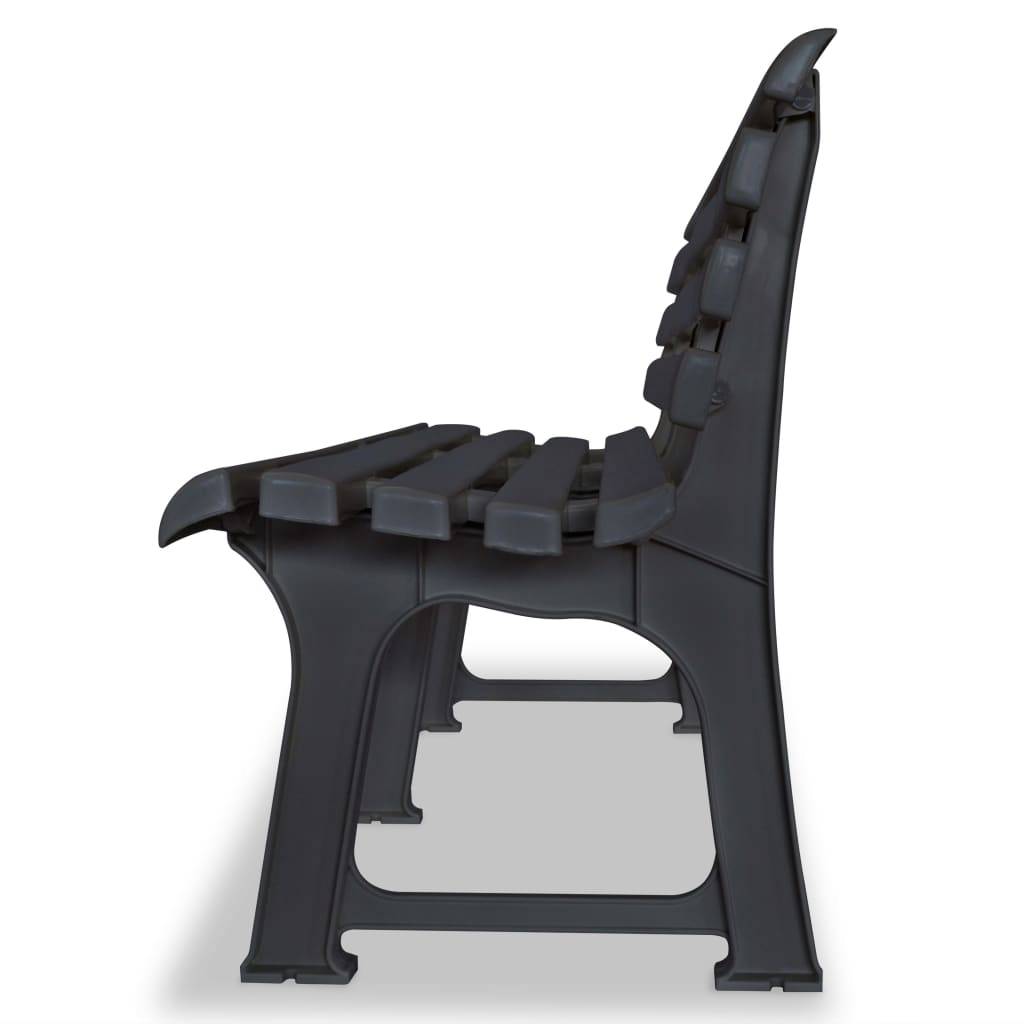 Helloshop26 - Banc de jardin meuble de patio d'extérieur terrasse 145,5 cm plastique anthracite - Image 3