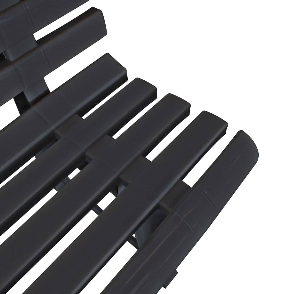 Helloshop26 - Banc de jardin meuble de patio d'extérieur terrasse 145,5 cm plastique anthracite - Image 4