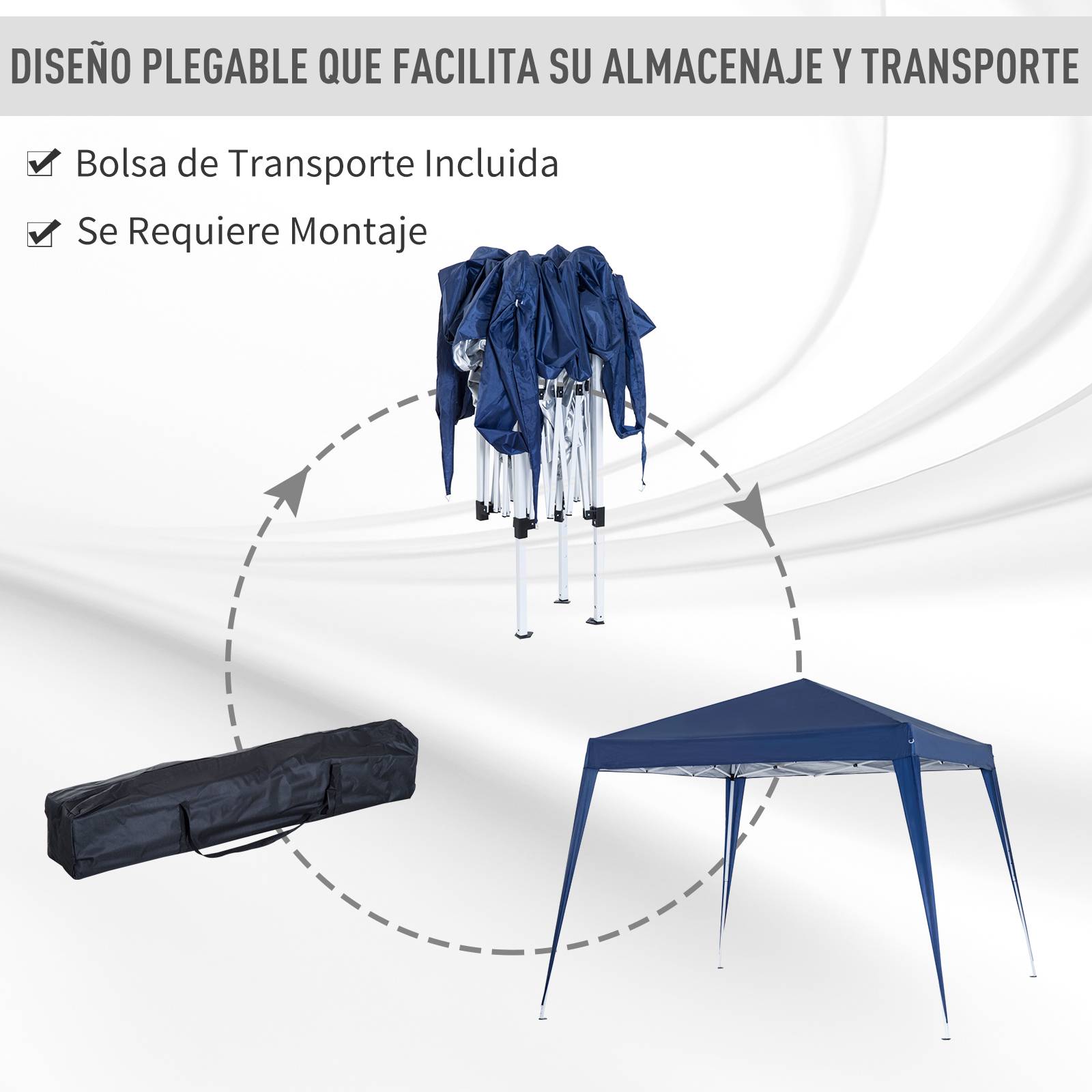 ComfortXL - Tonnelle pliante de jardin acier toile Oxford pop-up anti-UV 2,4 x 2,4 m bleue - ComfortXL Outdoor Living - Image 6