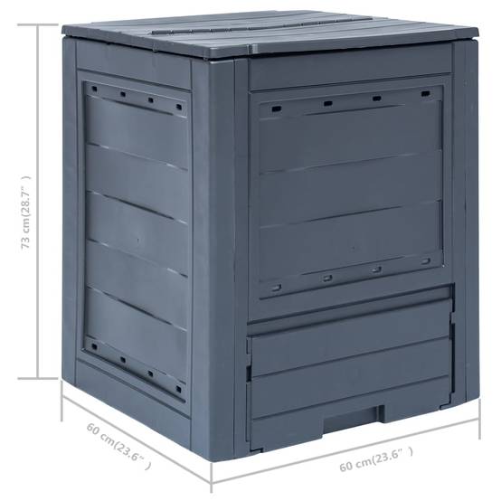 Composteurs de jardin plastique gris 60 x 60 x 73 cm, poids:11.08kg - PANGIVO - Image 7