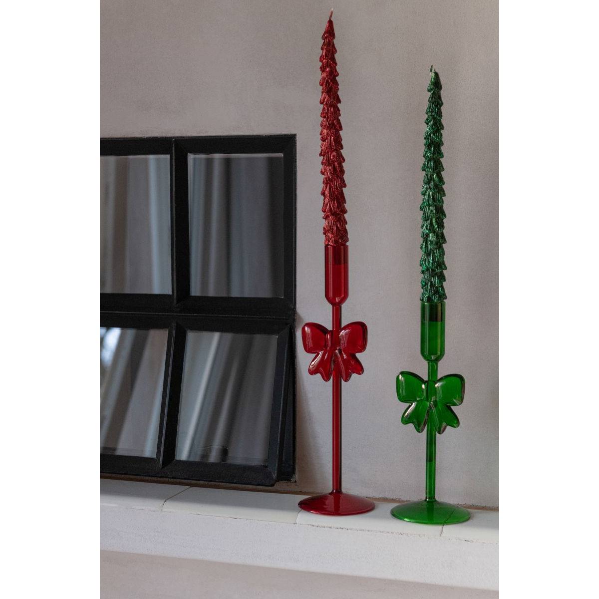 J-Line - Lot de 2 Chandeliers Design "Nœud" 27cm Rouge - Image 3