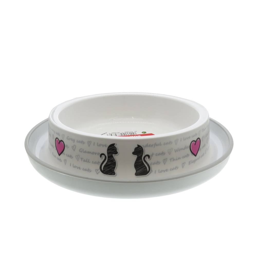 Ecuelle blanche cats in love 210 ml pour chat - Image 1