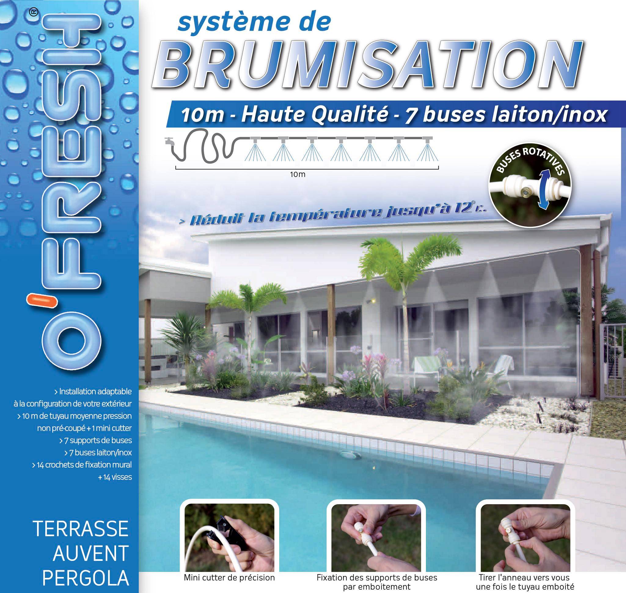 O'Fresh - Kit Brumisateur extérieur de terrasse - Basse pression - 10m - 7 buses O'FRESH - Image 1