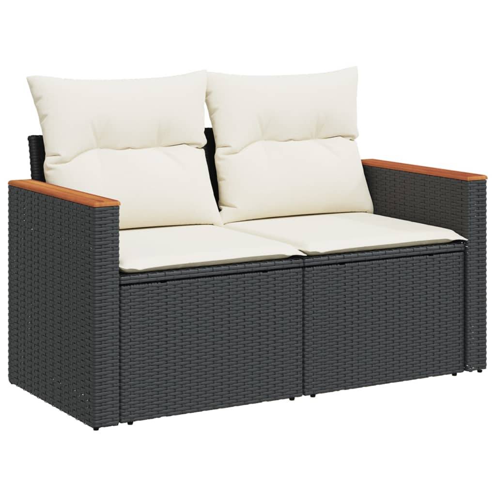Banc 4 places rotin noir 62 x 62 x 69 cm - Prolenta premium p3192.9 ...