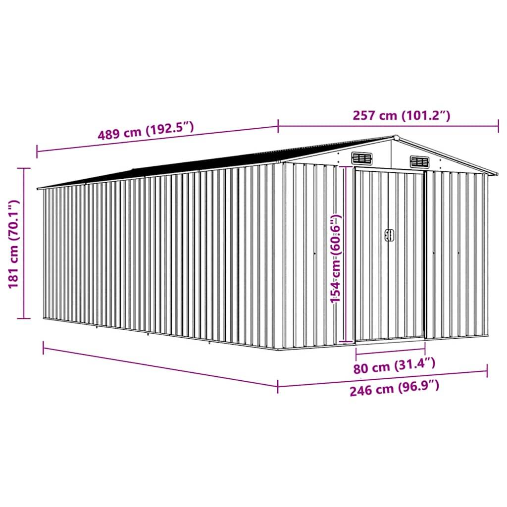 Prolenta Premium - Abri de jardin acier vert 257 x 489 x 181 cm - Prolenta premium p3402.5 - Image 9