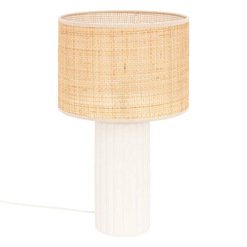 Lampe cylindre 47 cm Tylia céramique cannage Atmosphera - Image 1