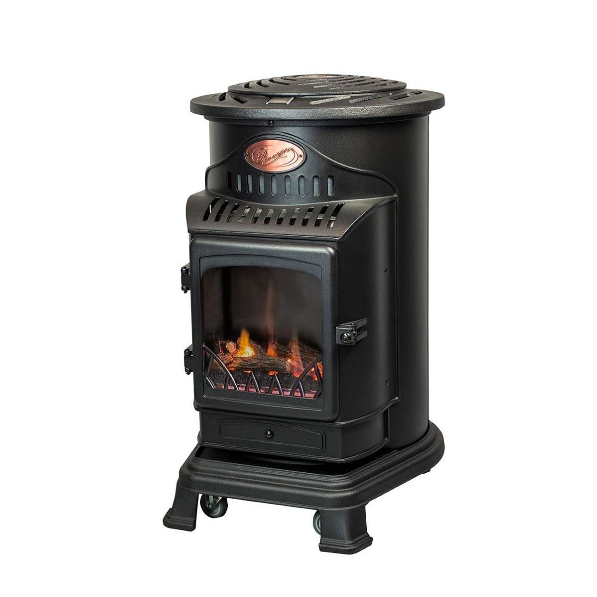 Universal - Poêle à gaz Fonte véritable 3.4KW NOIR Chauffage au gaz avec Effet feu de bois Provence UNIVERSAL - Image 8