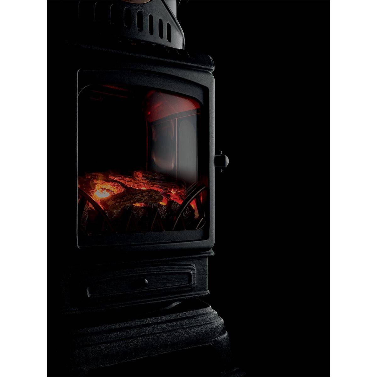 Universal - Poêle à gaz Fonte véritable 3.4KW NOIR Chauffage au gaz avec Effet feu de bois Provence UNIVERSAL - Image 10