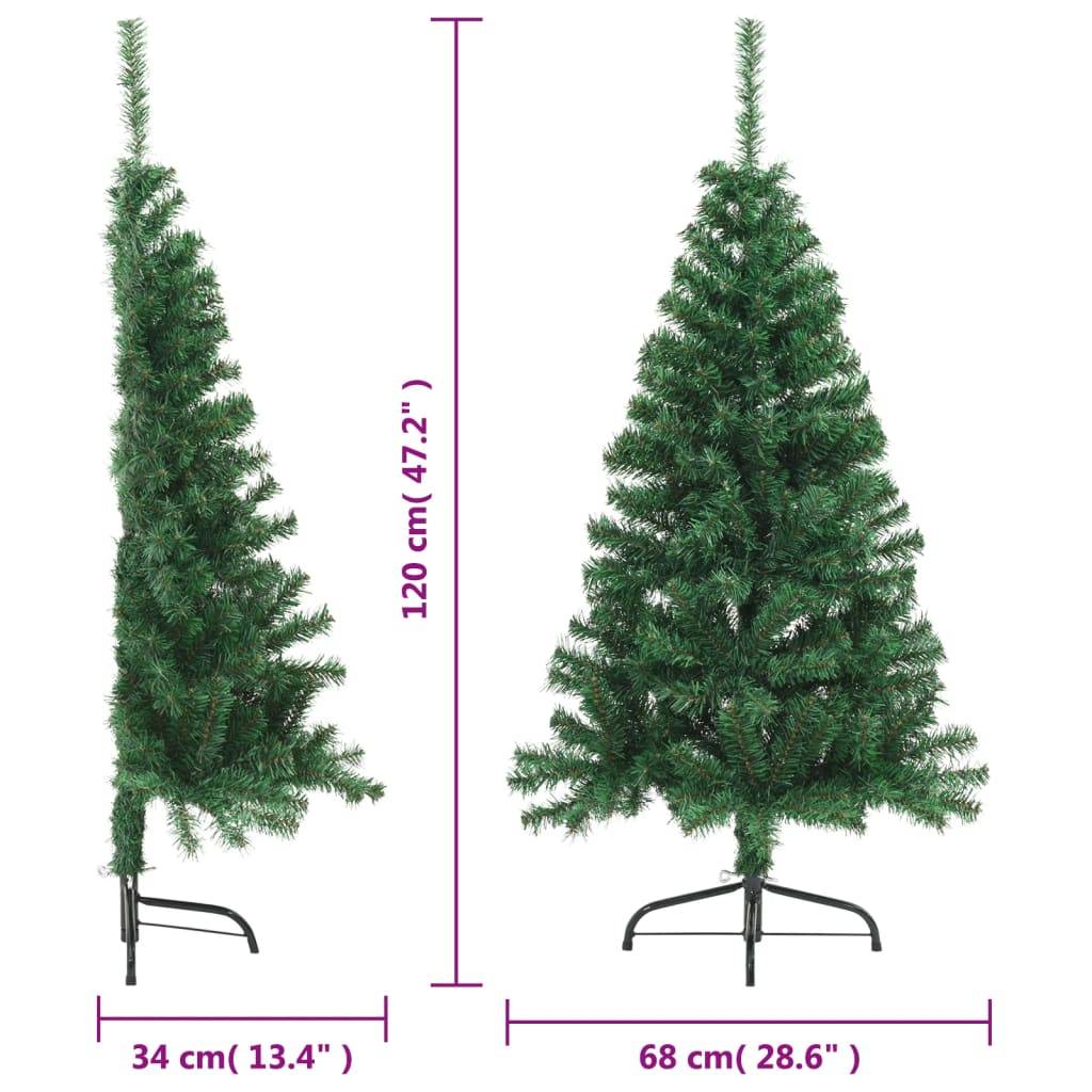 Sapin de Noël | Arbre de Noël artificiel moitié avec support vert 120 cm PVC Maison Chic - Image 8