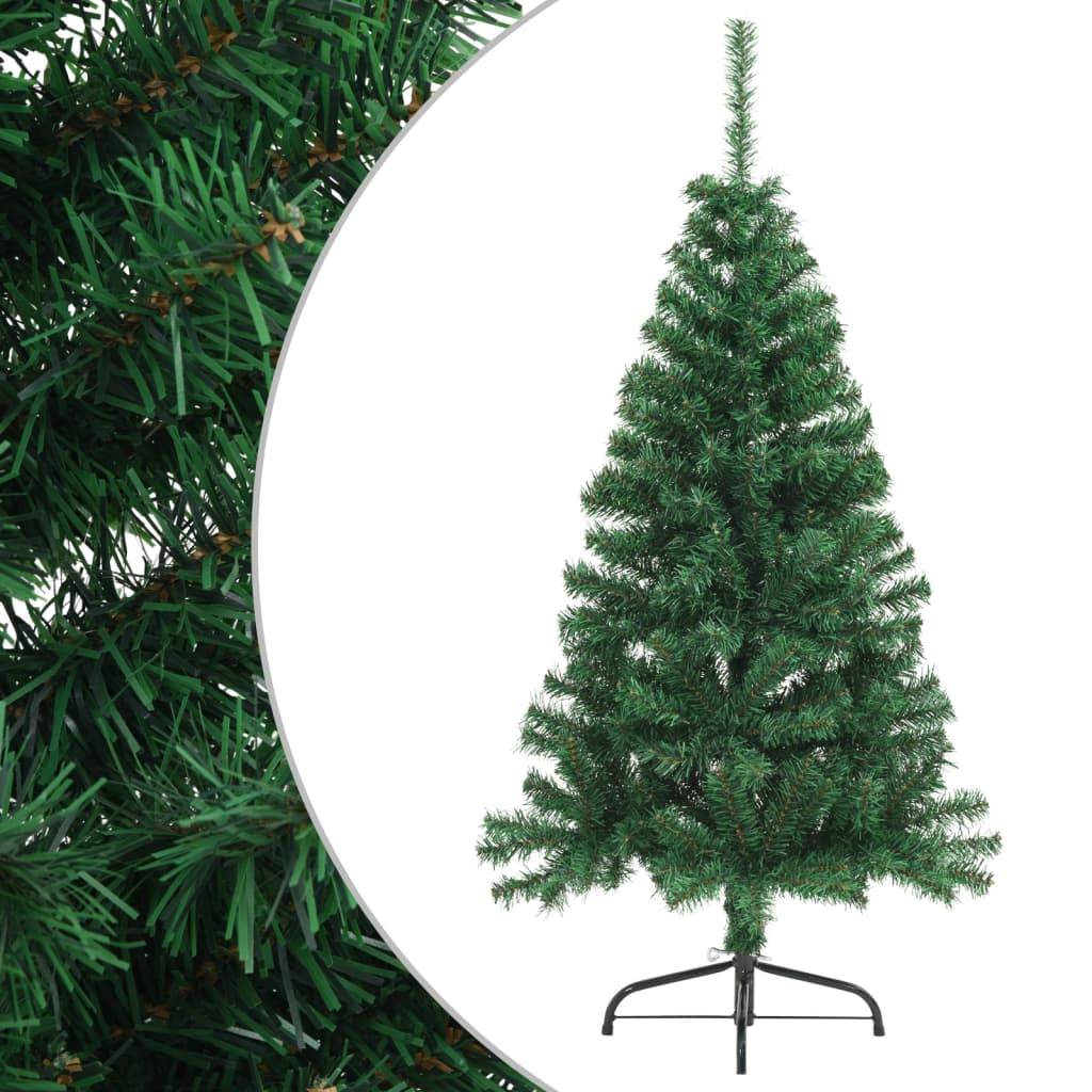 Sapin de Noël | Arbre de Noël artificiel moitié avec support vert 120 cm PVC Maison Chic - Image 2