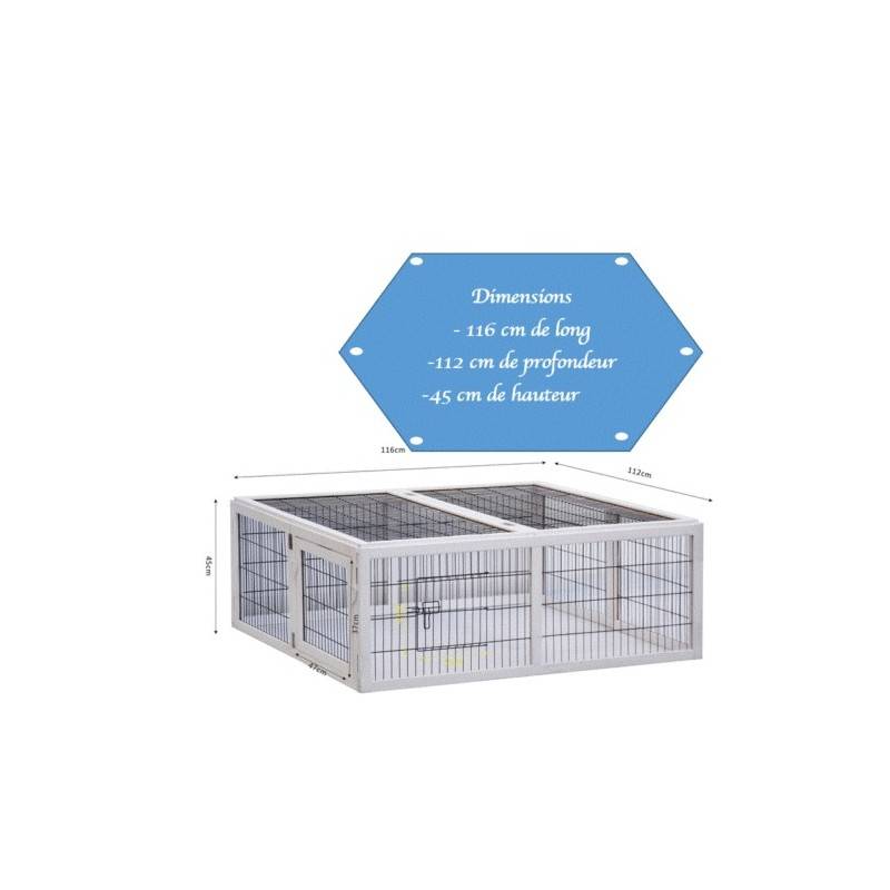 Cage Clapier á lapins Rabbit Run XL extérieur- Cage Mobile -Couleur Blanc 403 - Image 3