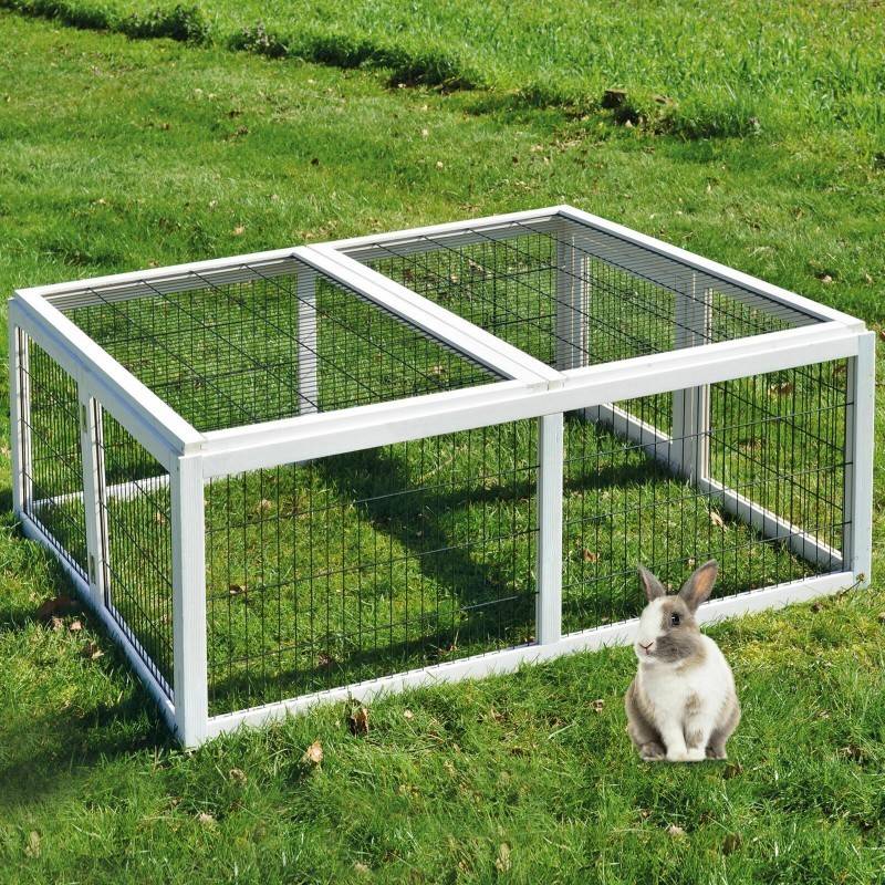 Cage Clapier á lapins Rabbit Run XL extérieur- Cage Mobile -Couleur Blanc 403 - Image 1