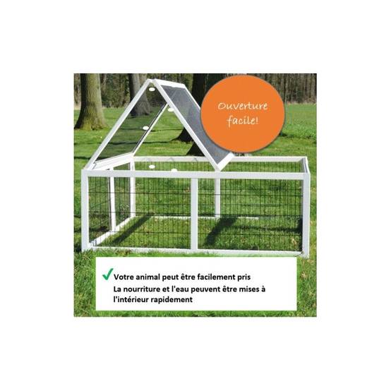 Cage Clapier á lapins Rabbit Run XL extérieur- Cage Mobile -Couleur Blanc 403 - Image 2