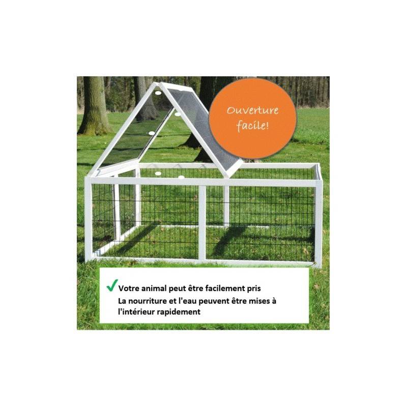 Cage Clapier á lapins Rabbit Run XL extérieur- Cage Mobile -Couleur Blanc 403 - Image 2