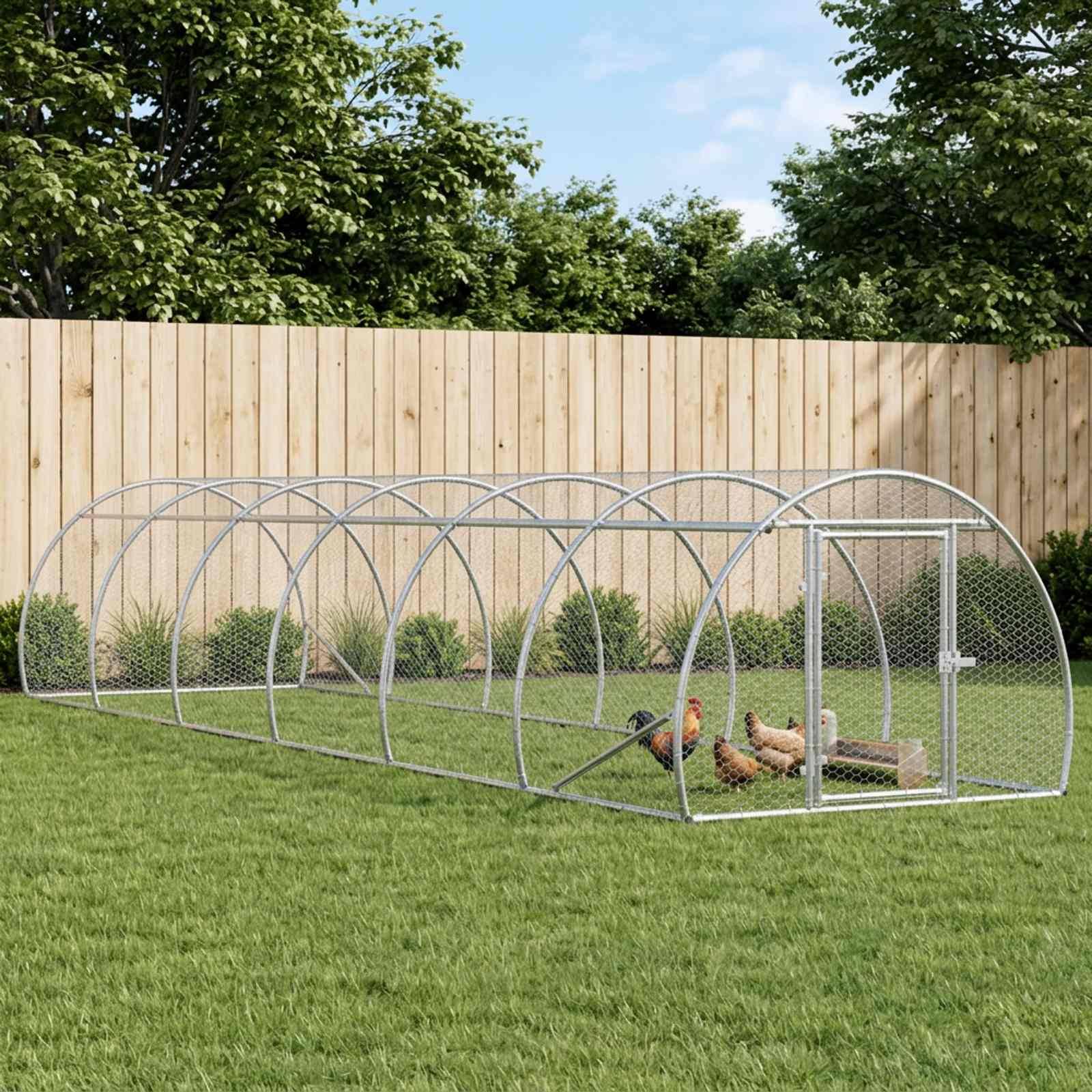 Vidaxl - Poulailler Argenté 600 x 150 x 100 cm Acier galvanisé vidaXL 3434662 - Image 1