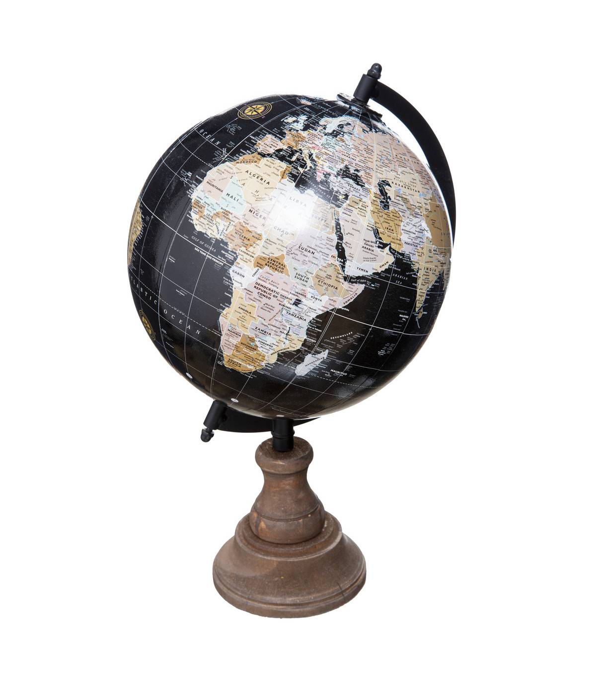 Globe déco en Métal et Bois H 32 cm - Image 1