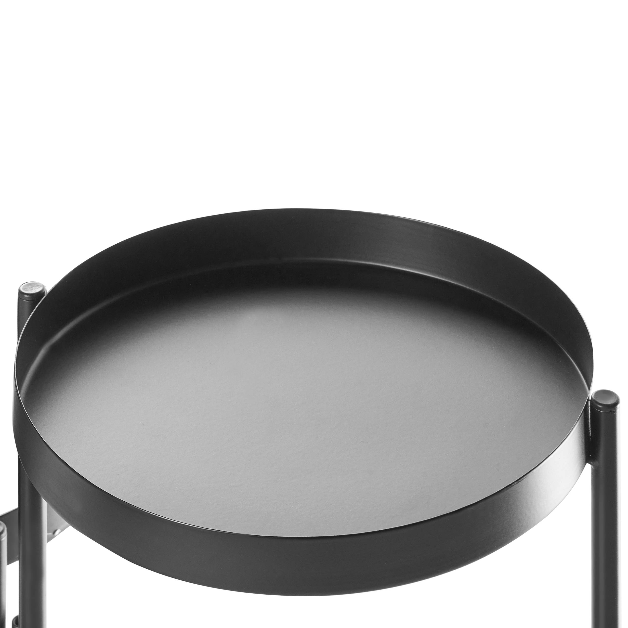 Support De Plantes 3 Niveaux Métal VASZOLA - 90cm - Pour Intérieur/Extérieur, Balcon, Jardin - Noir