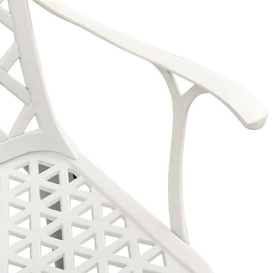 Chaise de jardin aluminium coulé blanc 61 x 60 x 93 cm - PANGIVO - Image 6