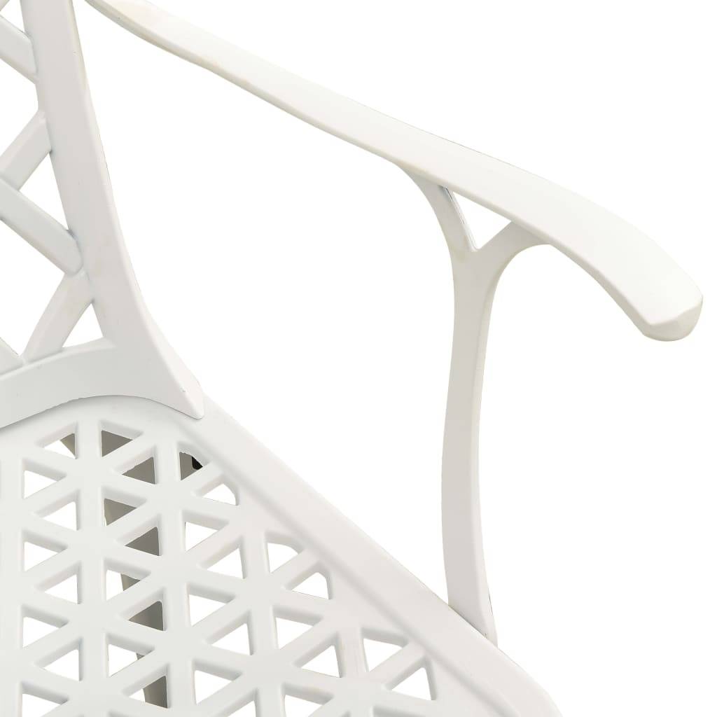 Chaise de jardin aluminium coulé blanc 61 x 60 x 93 cm - PANGIVO - Image 6