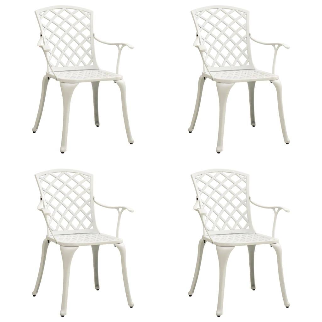 Chaise de jardin aluminium coulé blanc 61 x 60 x 93 cm - PANGIVO - Image 1