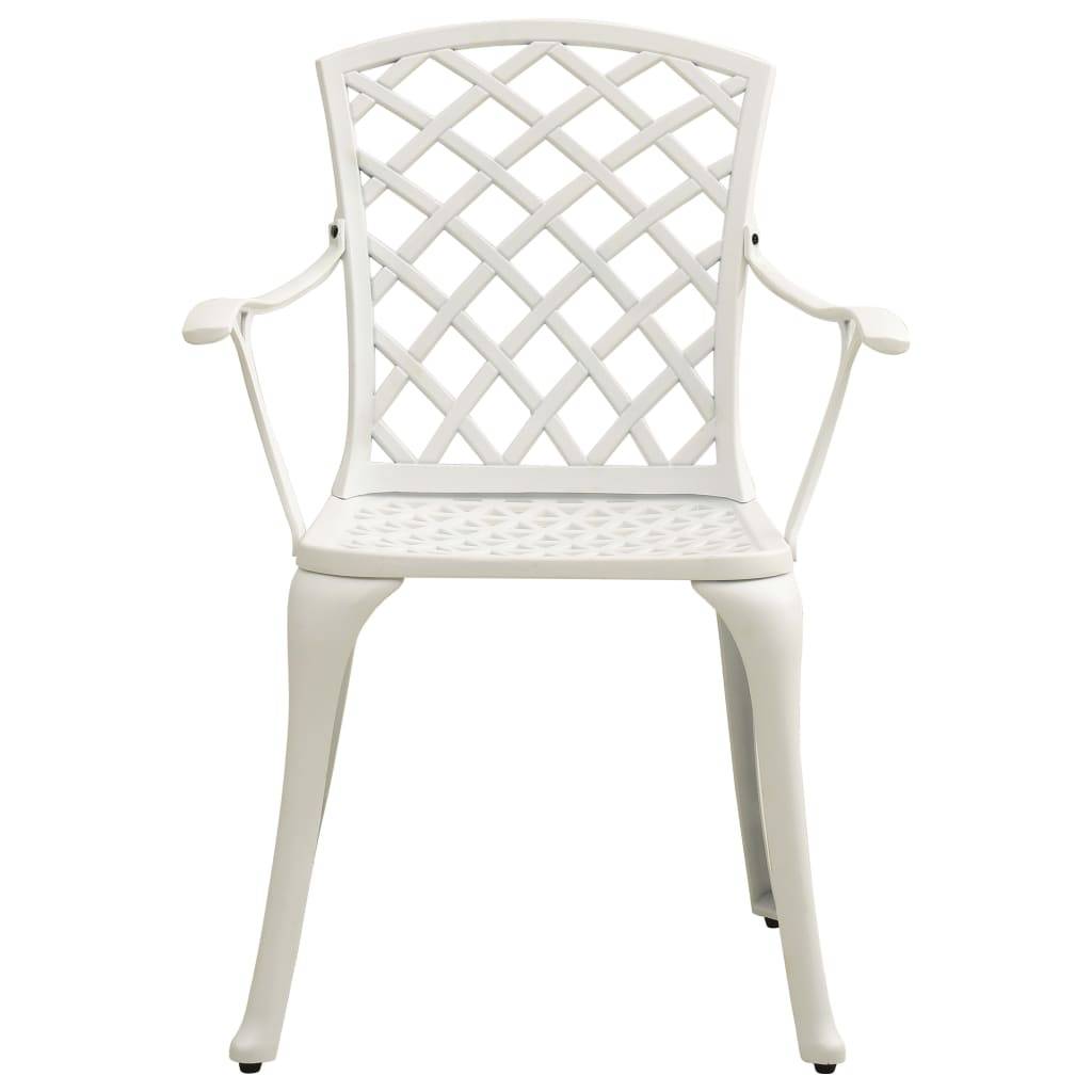 Chaise de jardin aluminium coulé blanc 61 x 60 x 93 cm - PANGIVO - Image 3