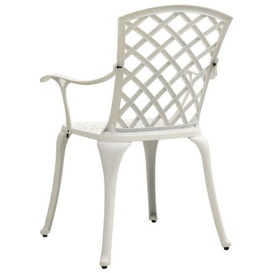 Chaise de jardin aluminium coulé blanc 61 x 60 x 93 cm - PANGIVO - Image 5
