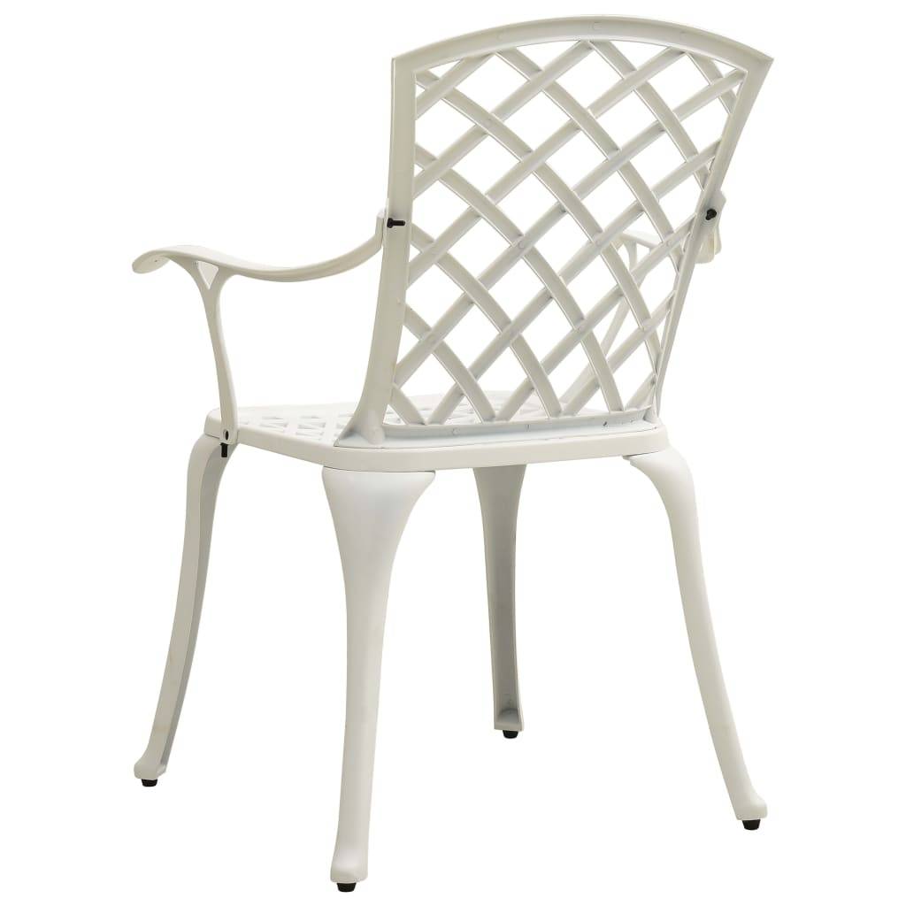Chaise de jardin aluminium coulé blanc 61 x 60 x 93 cm - PANGIVO - Image 5
