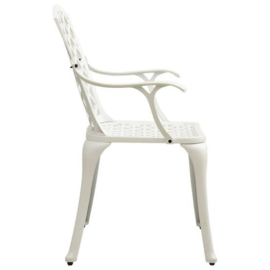 Chaise de jardin aluminium coulé blanc 61 x 60 x 93 cm - PANGIVO - Image 4