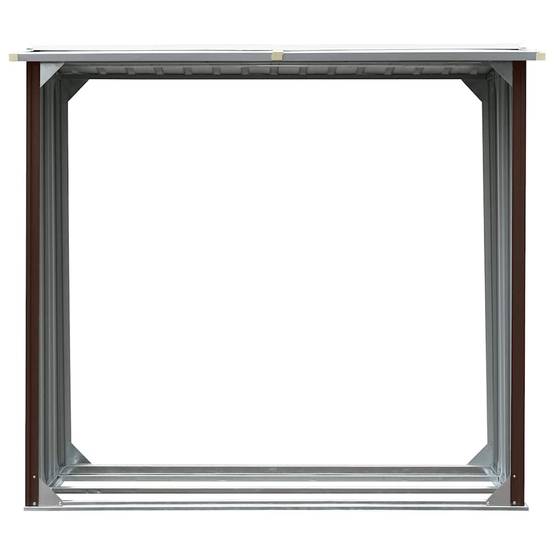 Abri à bûches Acier Galvanisé Rangement Bois de Chauffage 172x91x154 cm Marron - ComfortXL Outdoor Living - Image 3