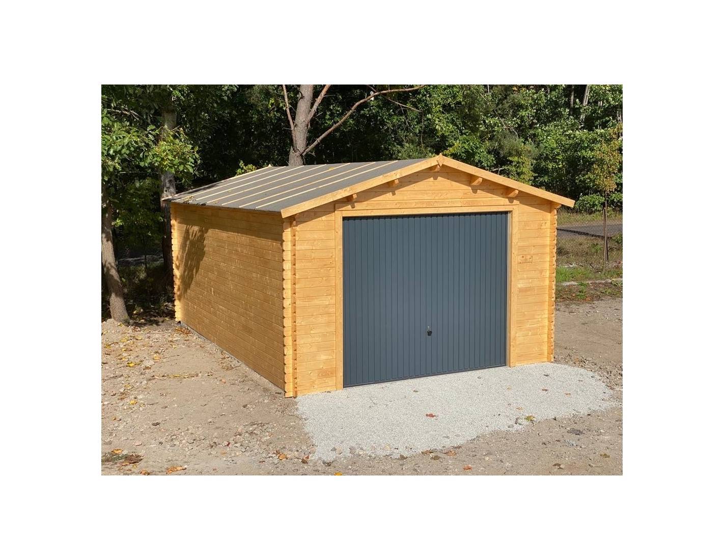 Altanka - Garage en bois - 24m2 - 4x6m - imprégné - Ep. 28mm - couleur: marron - GAR26 - ALTANKA - Image 6