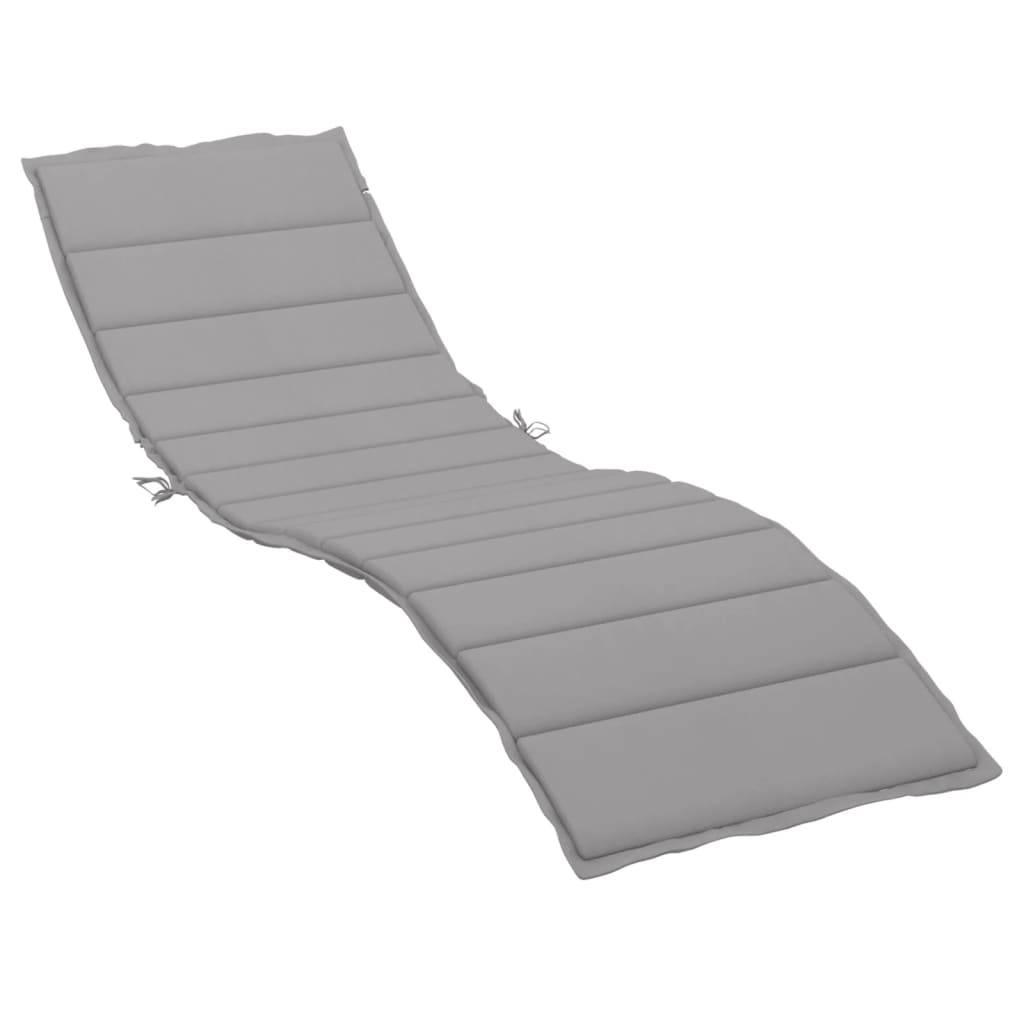Coussin Bain de soleil | Coussin de chaise longue gris 200x70x3 cm tissu oxford Maison Chic - Image 1