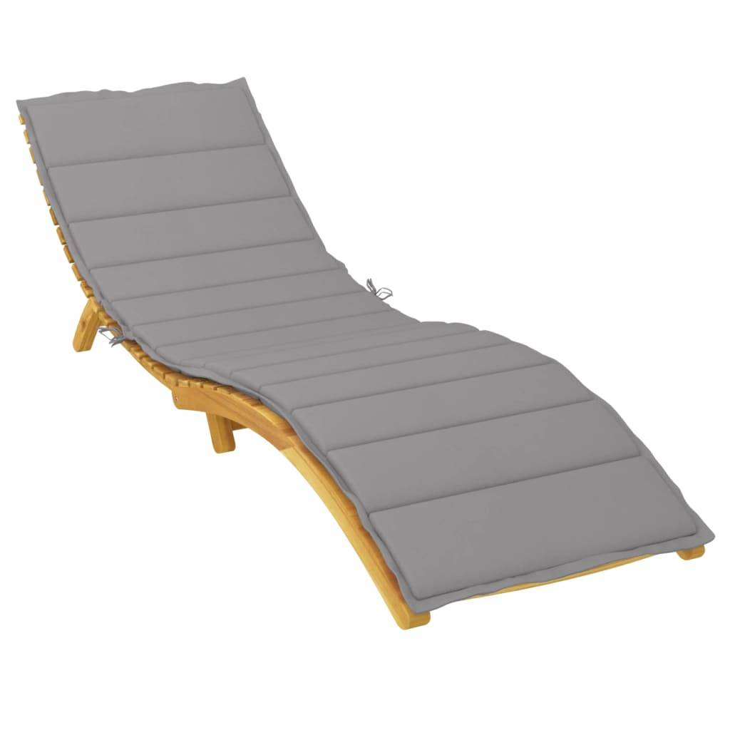 Coussin Bain de soleil | Coussin de chaise longue gris 200x70x3 cm tissu oxford Maison Chic - Image 3